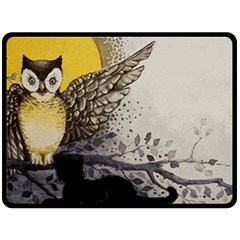 Owl 1462736 1920 Fleece Blanket (large)  by vintage2030