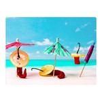 Red Chili Peppers On The Beach Double Sided Flano Blanket (Mini)  35 x27  Blanket Front