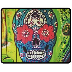 Mexican Skull Fleece Blanket (medium)  by alllovelyideas