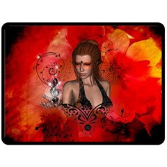 The Fairy Of Music Fleece Blanket (large)  by FantasyWorld7