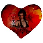 The Fairy Of Music Large 19  Premium Heart Shape Cushions Back