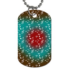 Teal Music Heart Music Dog Tag (one Side) by snowwhitegirl