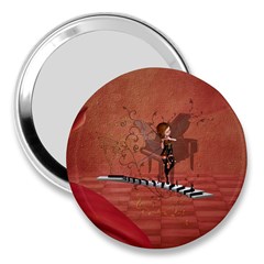 Cute Fairy Dancing On A Piano 3  Handbag Mirrors by FantasyWorld7