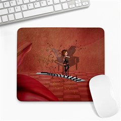 Cute Fairy Dancing On A Piano Large Mousepads by FantasyWorld7