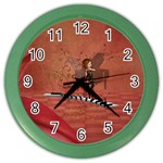 Cute Fairy Dancing On A Piano Color Wall Clock Front