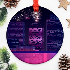 Architecture Home Skyscraper Ornament (round) by Nexatart