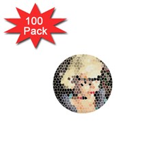 Stained Glass Girl 1  Mini Buttons (100 Pack)  by snowwhitegirl