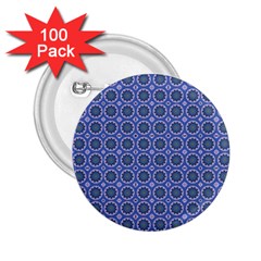 Floral Circles Blue 2 25  Buttons (100 Pack)  by BrightVibesDesign