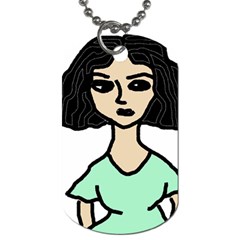 Angry Girl Dog Tag (two Sides) by snowwhitegirl