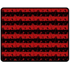 Blood Red And Black Halloween Nightmare Stripes  Fleece Blanket (medium)  by PodArtist