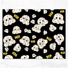 Cute Kawaii Popcorn Pattern Rectangular Jigsaw Puzzl by Valentinaart