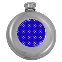 Little  Dots Royal Blue Round Hip Flask (5 Oz) by snowwhitegirl
