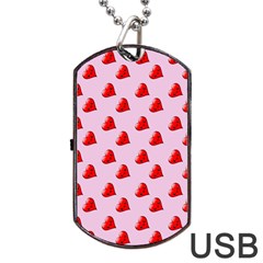 Kawai Hearts Dog Tag Usb Flash (two Sides) by snowwhitegirl