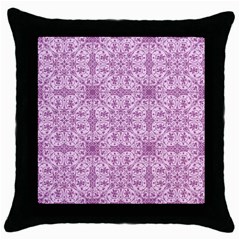 Ornamental Pink Throw Pillow Case (black) by snowwhitegirl