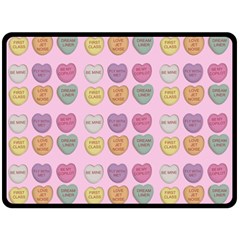 Valentine Hearts Pink Fleece Blanket (large)  by snowwhitegirl