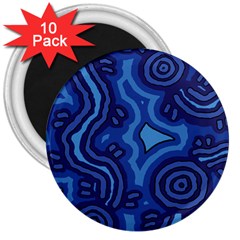 Aboriginal Art - Blue Campsites 3  Magnets (10 Pack)  by hogartharts