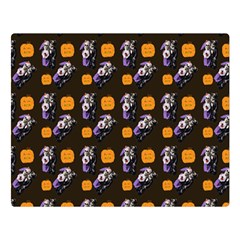 Halloween Skeleton Pumpkin Pattern Brown Double Sided Flano Blanket (large)  by snowwhitegirl