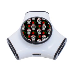 Skull Pattern Black 3-port Usb Hub by snowwhitegirl