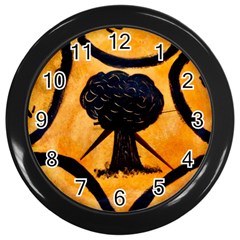 Ceramic Tree Smudge Wall Clock (black) by DeneWestUK