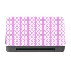 Circles Lines Light Pink White Pattern Memory Card Reader With Cf by BrightVibesDesign