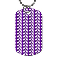 Circles Lines Purple White Modern Design Dog Tag (one Side) by BrightVibesDesign