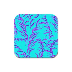 Branches Leaves Colors Summer Rubber Square Coaster (4 Pack)  by Simbadda
