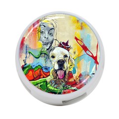 Wall Girl Dog Graphite Street Art 4-port Usb Hub (two Sides) by Simbadda