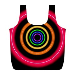 Neon Light Abstract Pattern Lines Full Print Recycle Bag (l) by Simbadda