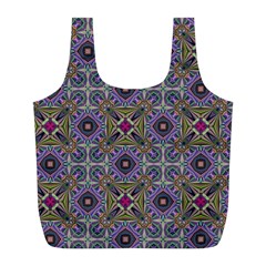 Vintage Abstract Unique Original Full Print Recycle Bag (l) by Simbadda