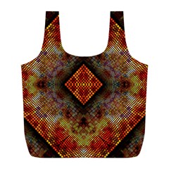 Autumn Kaleidoscope Art Pattern Full Print Recycle Bag (l) by Simbadda