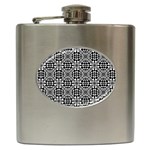 Fabric Design Pattern Color Hip Flask (6 oz) Front
