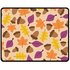 Acorn Pattern Fleece Blanket (medium)  by Hansue
