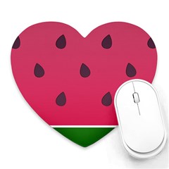 Watermelon Fruit Summer Red Fresh Heart Mousepads by Nexatart