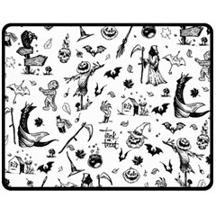 Halloween Pattern Fleece Blanket (medium)  by Valentinaart