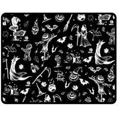 Halloween Pattern Fleece Blanket (medium)  by Valentinaart