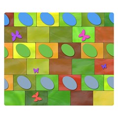 Easter Egg Happy Easter Colorful Double Sided Flano Blanket (small)  by Sapixe