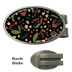 Floral Christmas Pattern  Money Clips (oval)  by Valentinaart