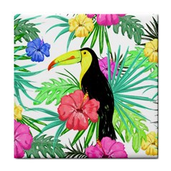 Leaves Tropical Nature Green Plant Tile Coasters by Sapixe