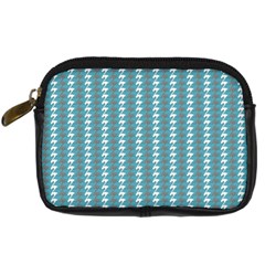 Swan Herd Houndstooth Pattern Digital Camera Leather Case by emilyzragz