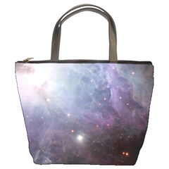 Orion Nebula Pastel Violet Purple Turquoise Blue Star Formation  Bucket Bag by genx
