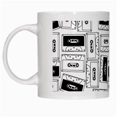 Tape Cassette 80s Retro Genx Pattern Black And White White Mugs by genx