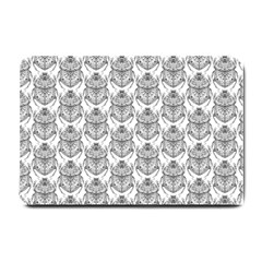 Scarab Pattern Egyptian Mythology Black And White Small Doormat  by genx