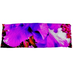 Abstract Ultra Violet Purple Iris On Red And Pink Body Pillow Case (dakimakura) by myrubiogarden