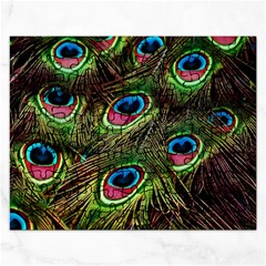 Peacock Feathers Feather Color Rectangular Jigsaw Puzzl by Wegoenart