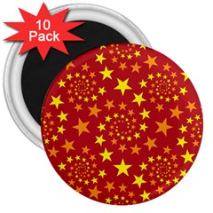 Star Stars Pattern Design 3  Magnets (10 Pack)  by Simbadda