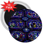 Church Window Canterbury 3  Magnets (10 pack)  Front