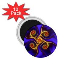 Fractal Neon Blue Bright Fantasy 1 75  Magnets (10 Pack)  by Wegoenart