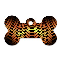 Fractal Orange Texture Waves Dog Tag Bone (one Side) by Wegoenart