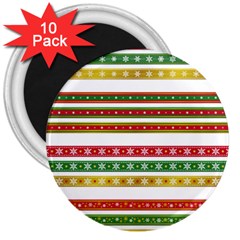 Christmas Ribbons Christmas Gold 3  Magnets (10 Pack)  by Wegoenart