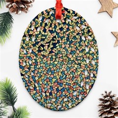 Background Cubism Mosaic Vintage Ornament (oval Filigree) by Wegoenart